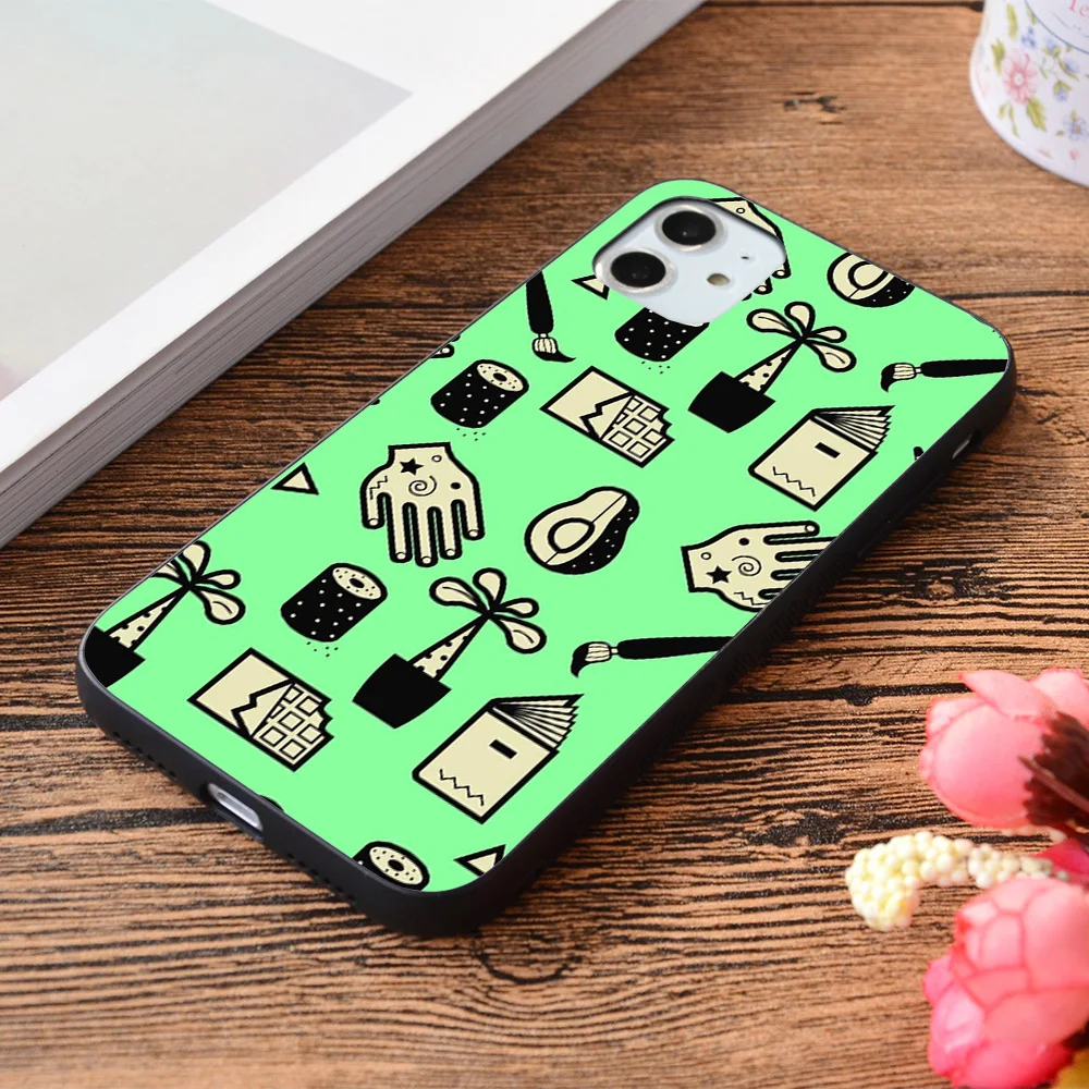 

For iPhone Pattern - Usuals Objects Soft TPU border Apple iPhone Case