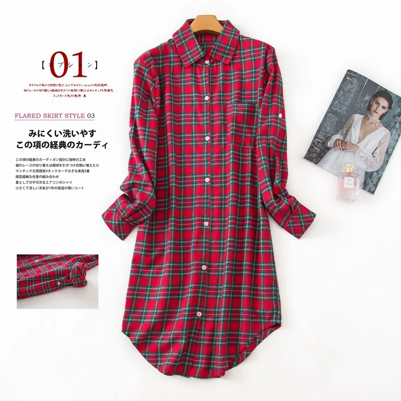 

100% Knitted cotton nightdress women nightgowns Spring sleepwear women sleepshirts Fresh Plus size Women nightwear