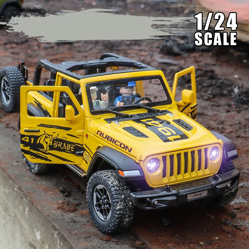 1:20 Scale Jeeps Wrangler Rubicon Alloy Car Model Diecasts Metal Toy Off-road Vehicles Car Model Simulation Collection Kids Gift