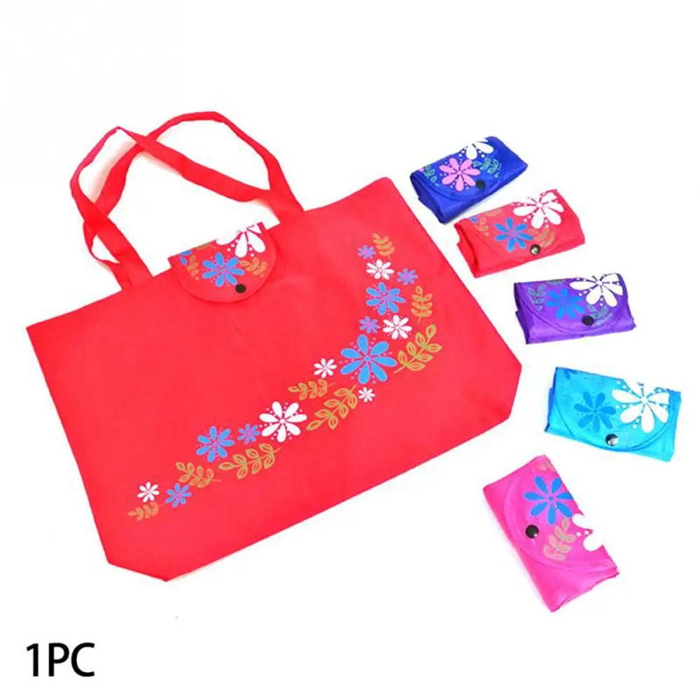 Женская Складная сумка для покупок многоразовая Цветочная из ткани Оксфорд