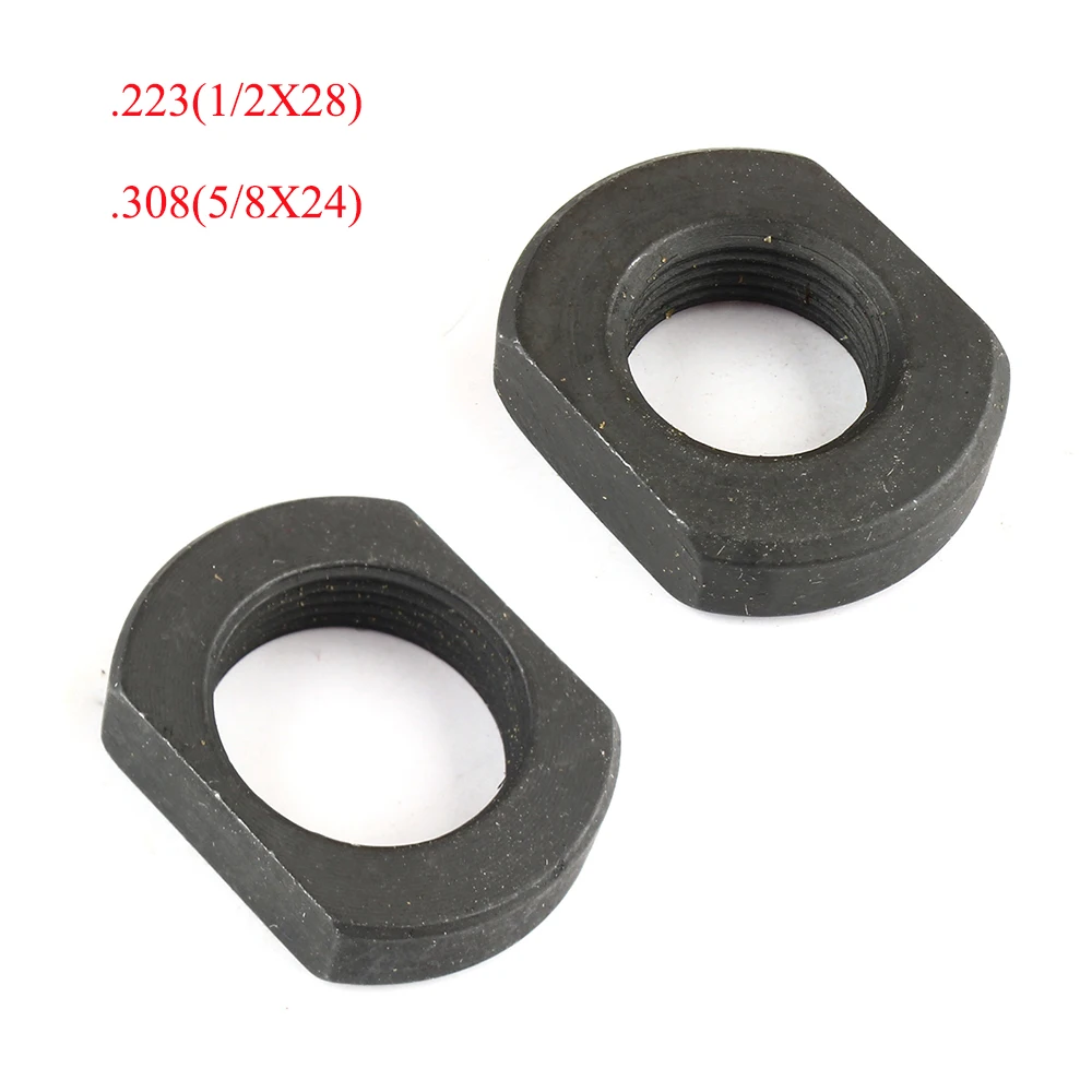 

2 Pieces Black Steel .223 / .308 Crush Washer Jam Nut for Muzzle Brake 5/8x24 & 1/2"x28 Thread