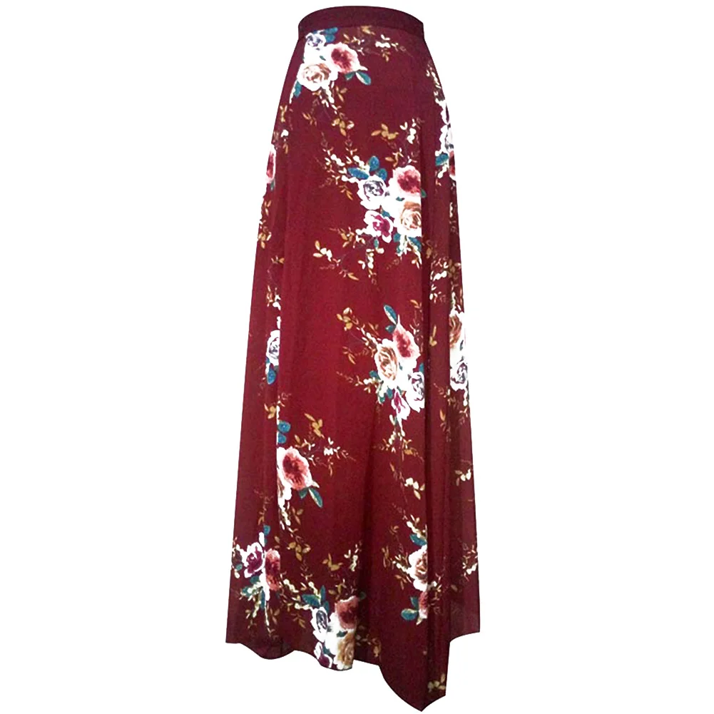 

Newly Ladies Summer Skirt Fashion High Waist Skirt Fashion Women Lady Irregular Printing Casual Skirts For Holiday Beach Party