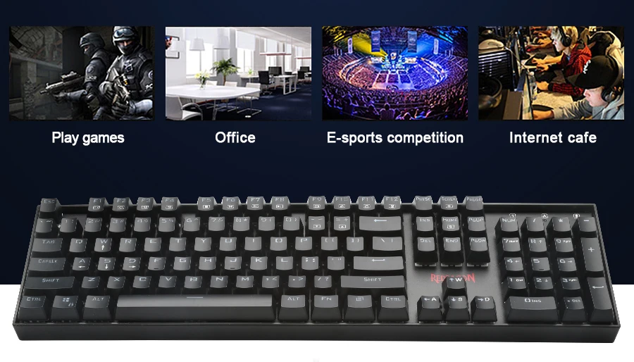 Redragon Mitra K551 USB Механическая игровая клавиатура синий переключатель DIY 104 ключ с подсветкой PC Gamer русские брелки или стикер с надписью на испанском