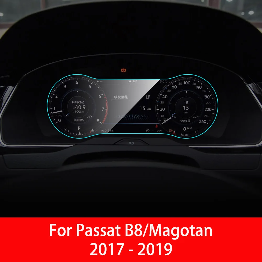 For Passat B8 17-19 Автомобильная панель для инструментов, Защита экрана для Volkswagen VW Passat B7 B8 Magotan, автомобильная интерьерная Мембрана для приборной панели, защитная пленка из ТПУ - Название цвета: For Passat B8 17-19