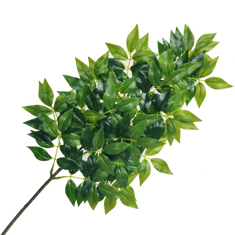 Искусственные растения 63 см 3 вилки зеленые пластиковые ветки баньяна