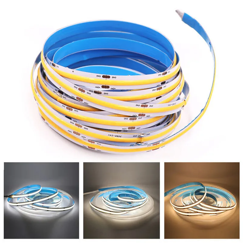 

FCOB Led Strip Light 12V 24V Flexible Tape FOB COB Linear Lights White 6000K Nature White 4000K Warm White 3000K Dimmable Red