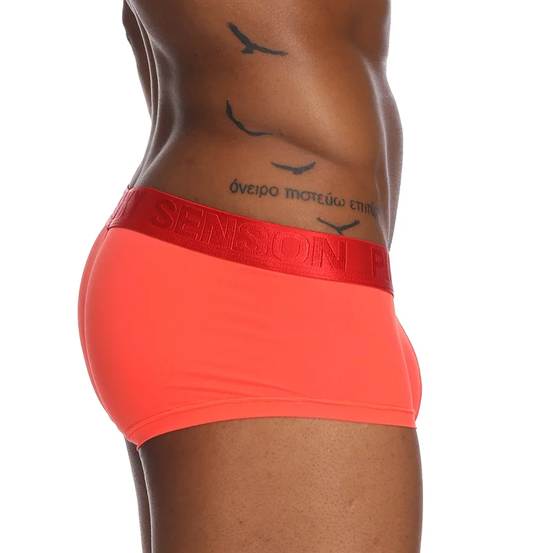 Мужские трусы-боксеры мягкие трусы из ледяного шелка с u-выпуклой подкладкой для