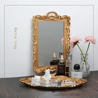 ins photography props retro mirror tray european style ornaments for photo studio jewelry cosmetic shoot fotografie accessories