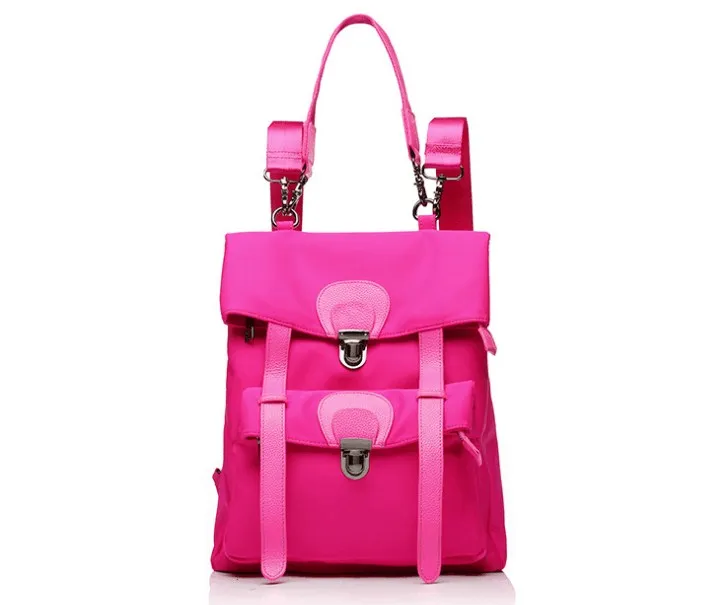 

Casual split leather +nylon women large rucksack outdoor travel bag
