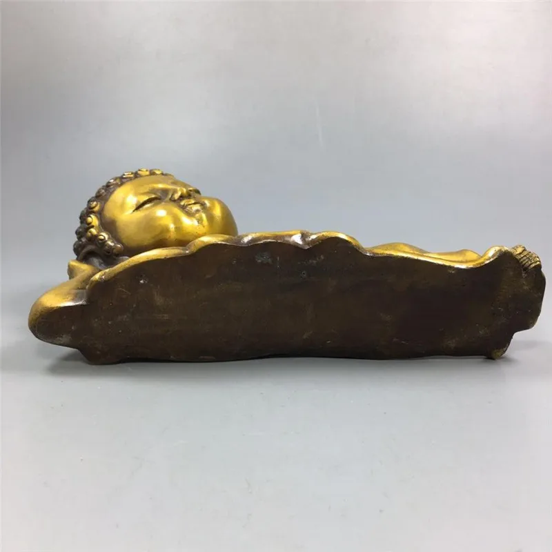 Китайская медная коллекция из чистой меди спящий Будда | Дом и сад