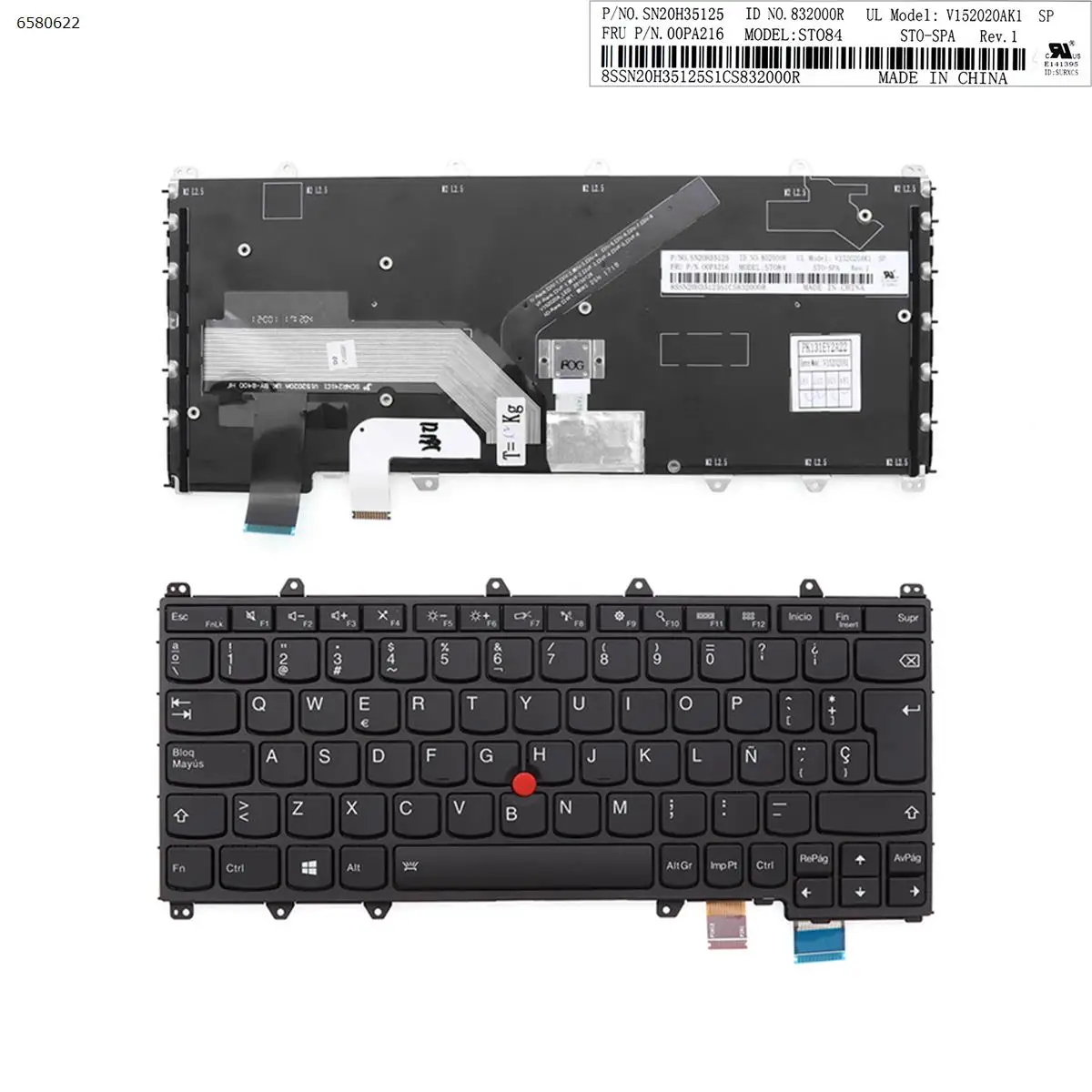 SP Spanish New Keyboard for Lenovo Thinkpad Yoga 260 yoga 370 X380 Laptop Black with Backlit & Pointer