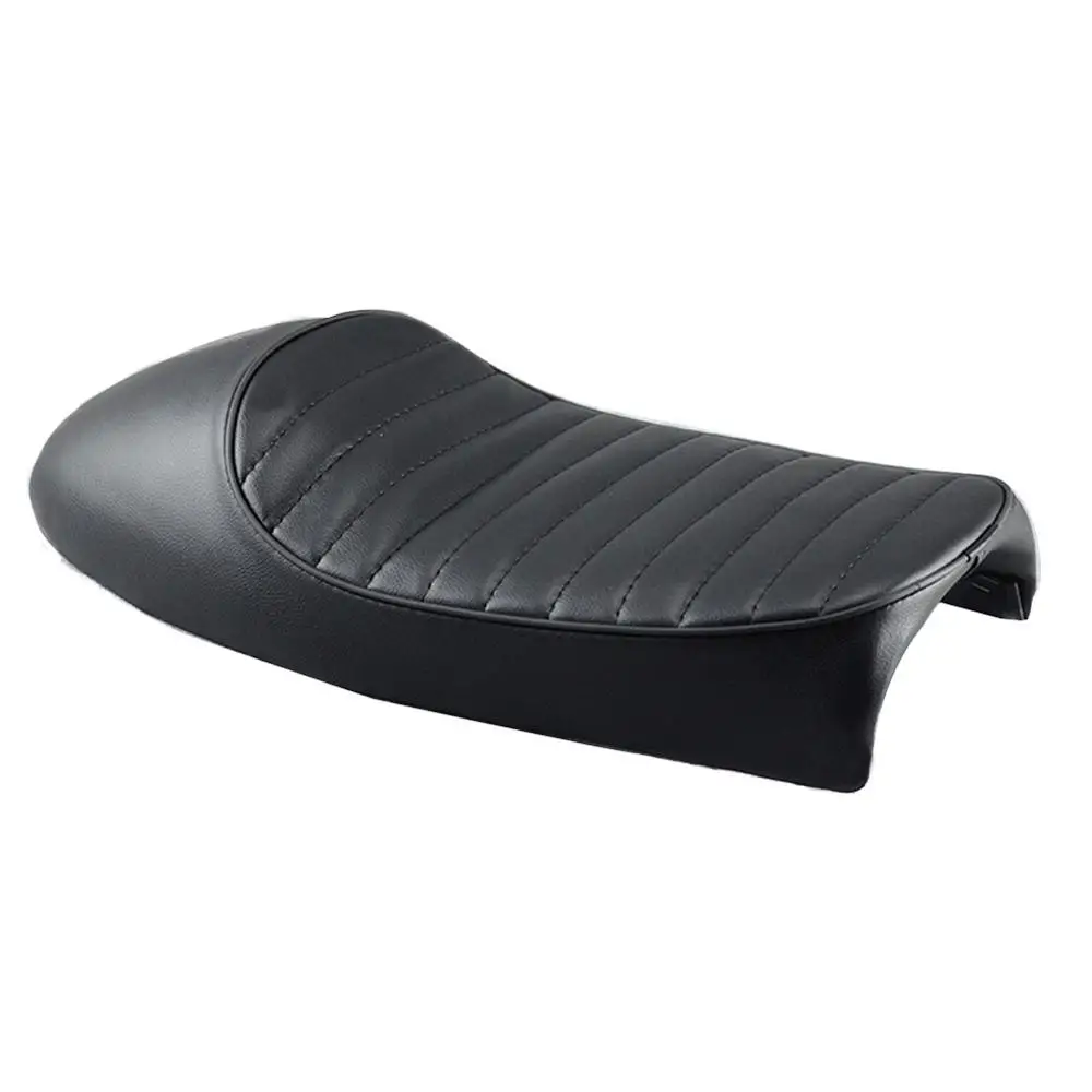Черный мотоцикл кафе гонщик сиденье на заказ Винтаж горб седло плоский поддон