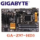 LGA1150 DDR3 Z97 Gigabyte GA-Z97-HD3 100% оригинальная материнская плата USB3.0 32G Z97-HD3 десктопная материнская плата SATA III материнская плата Бу