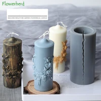 creative carved cylindrical candle silicone mold aromatherapy household indoor purifying air fragrance handmade diy