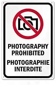 

Prohibited Photo Metal Sign Retro Man Cave Home Wall Decoration 12X16 inch