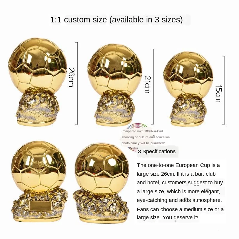 21cm Football Golden Ball Trophy Competition Champion Resin Player Souvenir Replica Handicraft Home Decoration Collection | Дом и сад