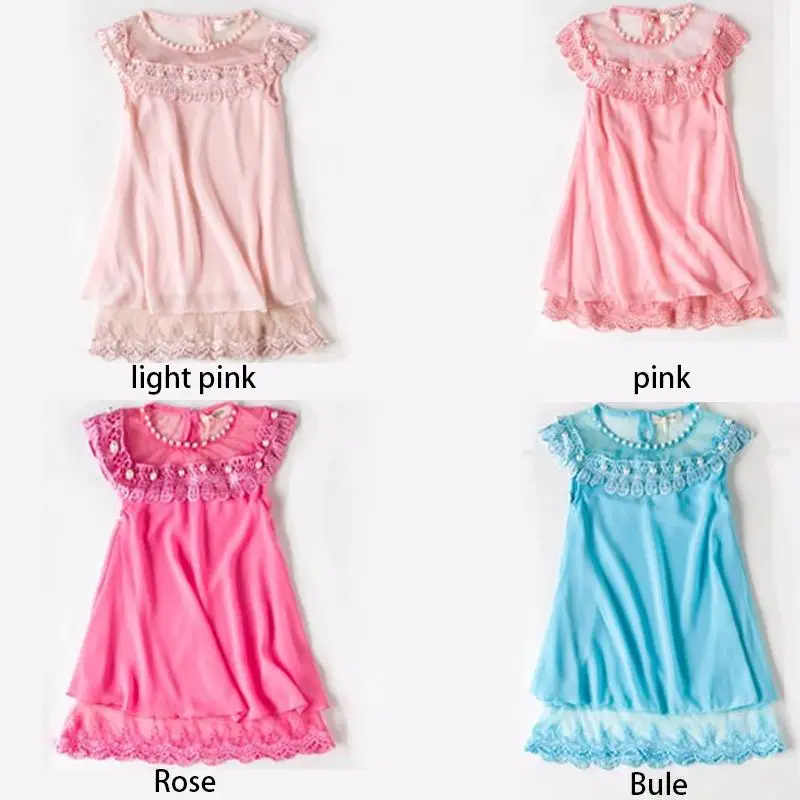 Летнее платье для девочек Вечерние костюмы принцессы Детская одежда Шифоновое