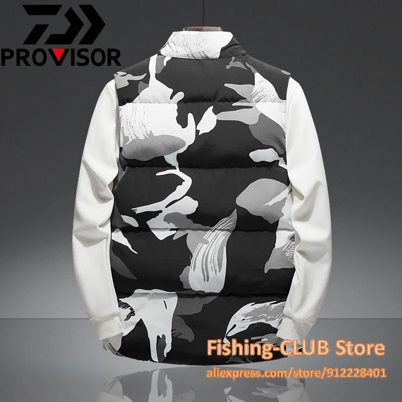 Мужской осенне-зимний хлопковый жилет Daiwa для рыбалки Камуфляжный женский