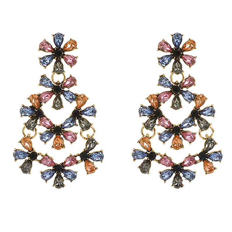 

ZHINI богемные индивидуальные большие серьги для женщин модные ювелирные изделия женские стразы камни этнические висячие серьги 2020 brincos