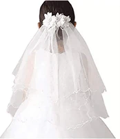 flower girls wedding veils white with comb elbow short bridal veil wedding accessories for bride marriage ts02