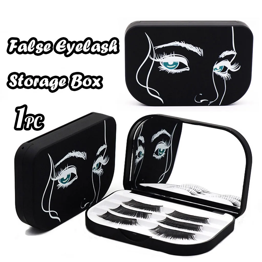 Акриловая коробка для хранения накладных ресниц с милым бантом косметический