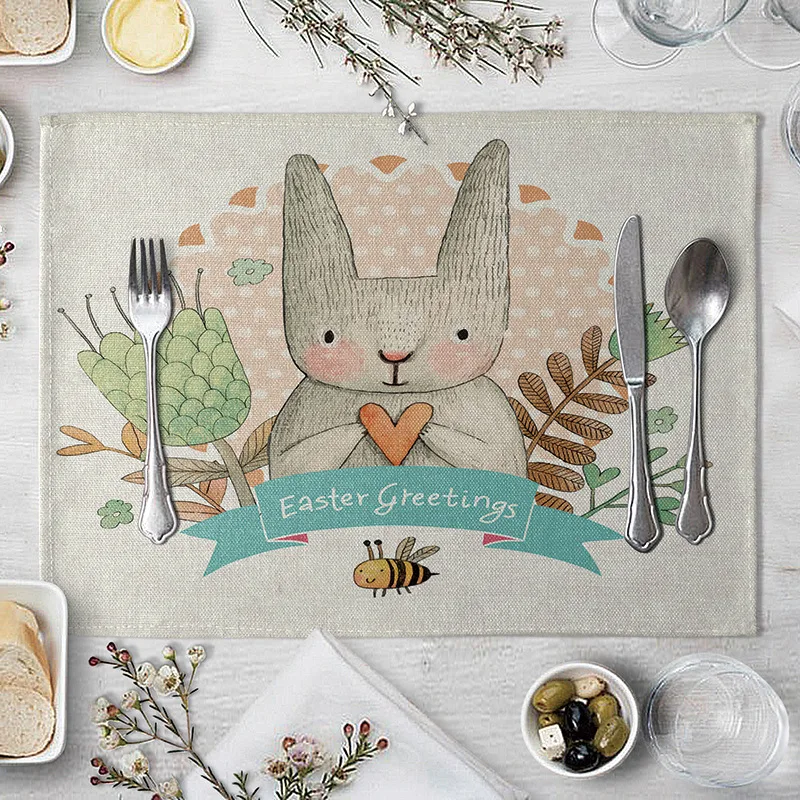 Мультяшный коврик для стола с рисунком животных Кухонное украшение подстилка