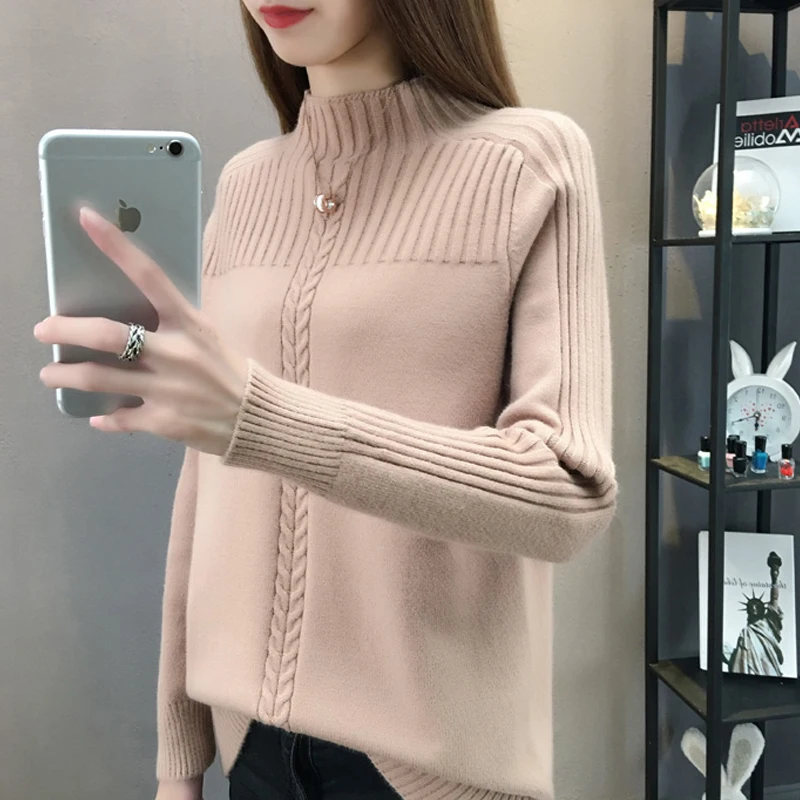 

Women's Sweater Pullover Sweaters Loose Korean Style Long Sleeve Knitted Sweater Women's Jumper