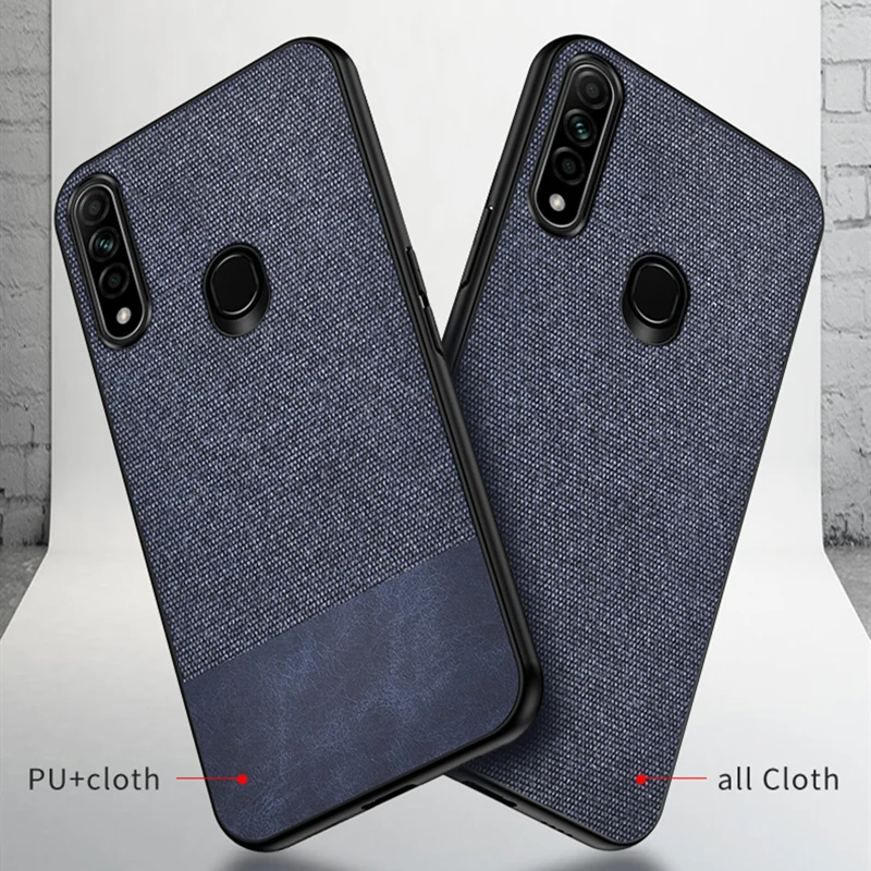 Для OPPO A8 тканевая ткань Жесткий PC задняя крышка для 2020 чехол телефона Rezzol бизнес