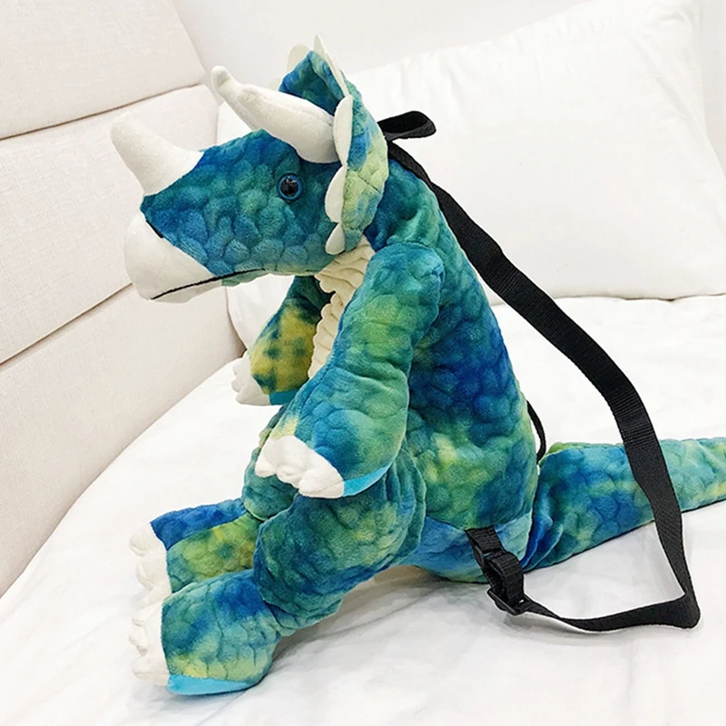 

New Fashion parent-child Creative 3D Dinosaur Backpack Cute Animal Cartoon Plush Backpack Dinosaurs Bag for Children Kids Gifts
