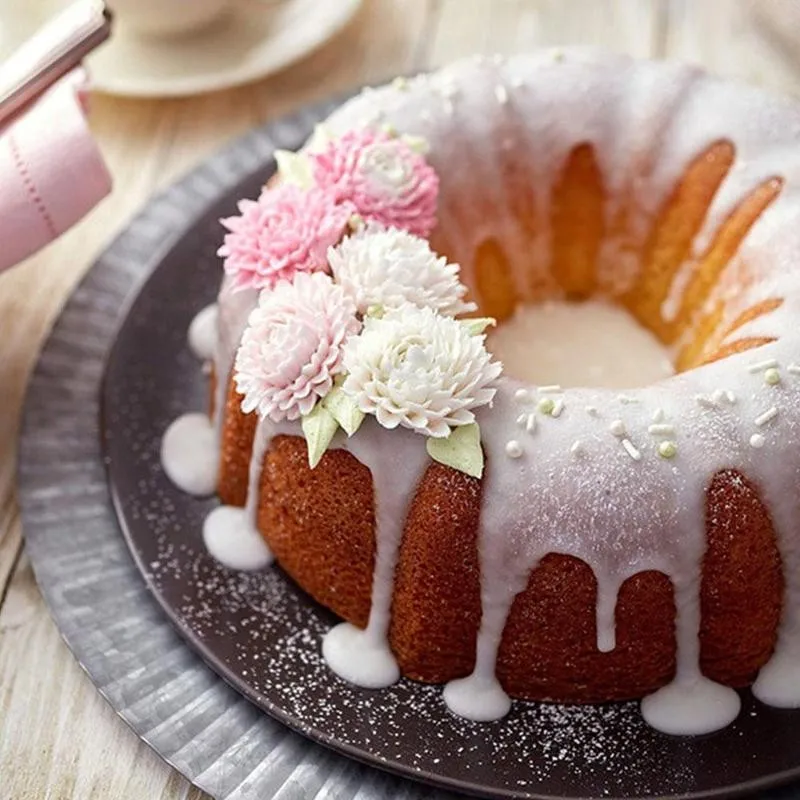 

Carbon Steel Round Hollow Non-Stick Chiffon Cake Mold Pumpkin Food Cake Making Shape Rose Mould Baking Tools Pan A1D6