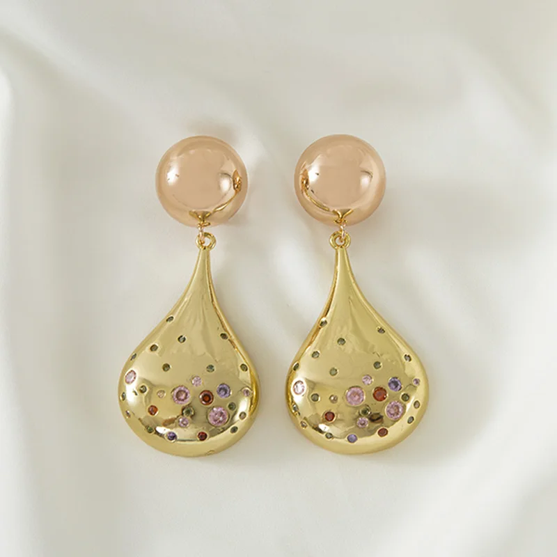 

copper Long chain dangle Earrings Fashion Jewelry Vintage Drop Gold Earrings For Women gift