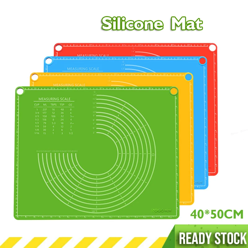 

Non-stick Silicone Kneading Pad With Scale Pizza Dough Maker Pastry Cake Rolling Dough Liner Pad Kitchen Kneading Accessories