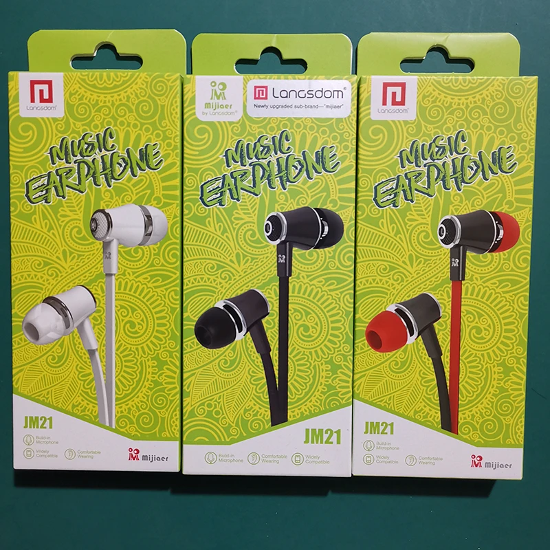 Спортивные мини наушники Langsdom JM21 для музыки портативные проводные вкладыши
