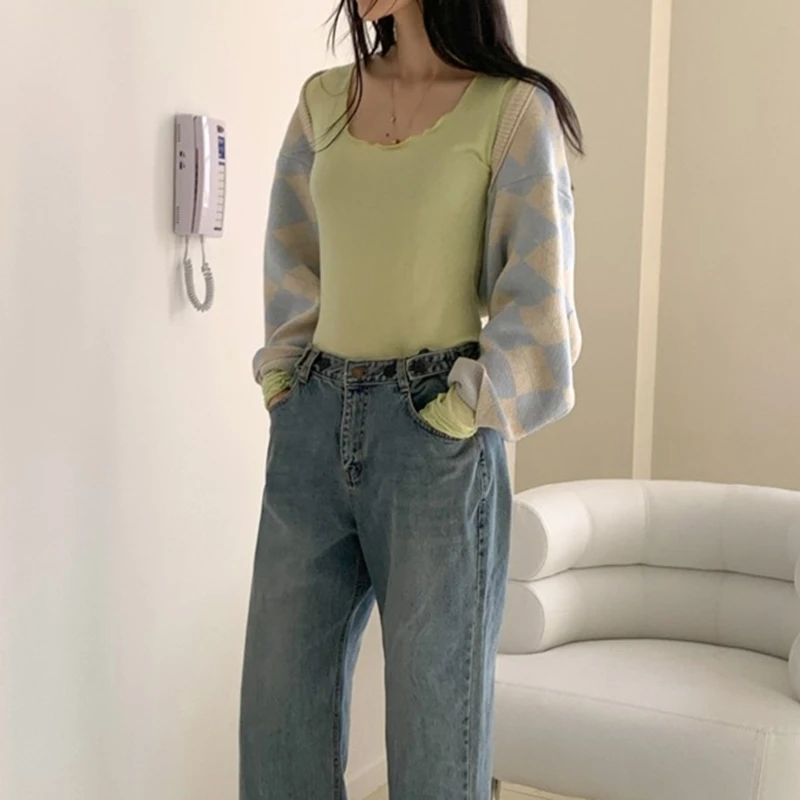 Colorfaith/Новинка 2021 года Женский свитер Сезон осень-зима Модные Элегантные Короткие