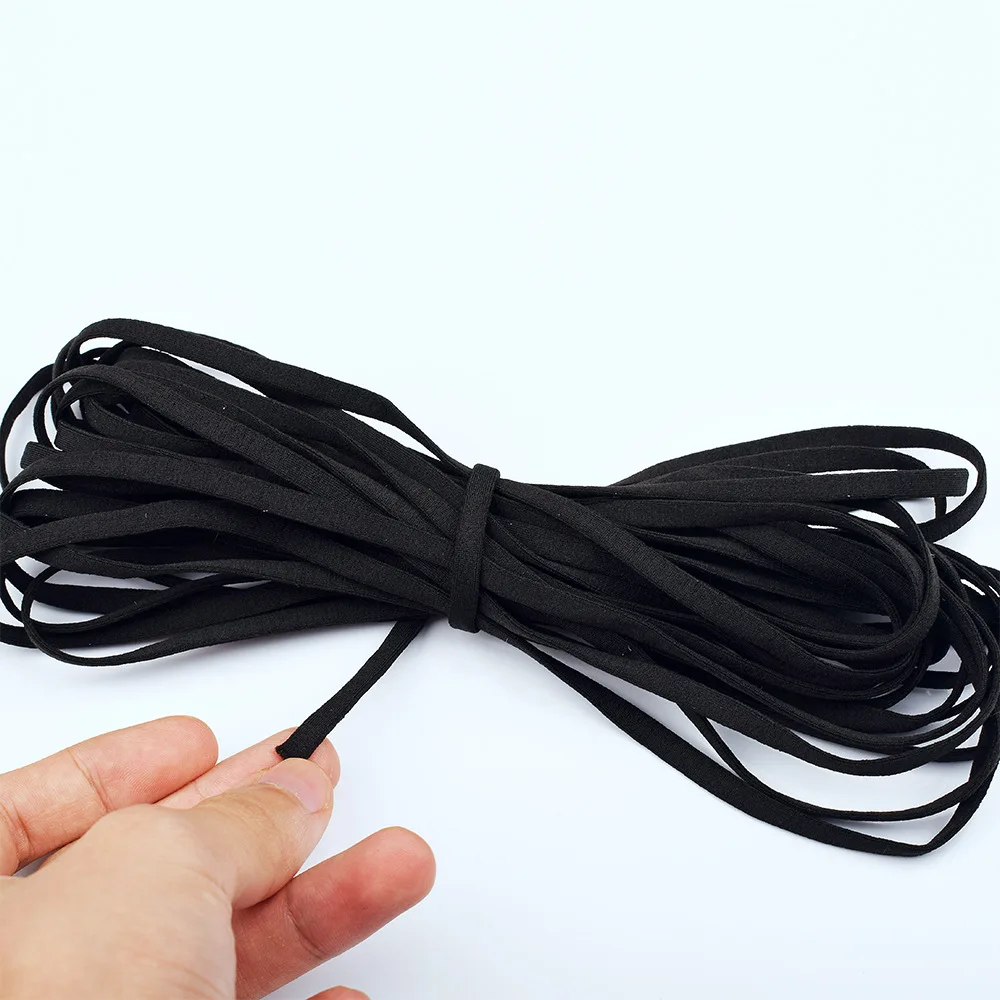 Black Round Elastic Band Cord For DIY Face Mask Ear Belt White Mouth Rubber String Rope Clothing Craft Accessory |