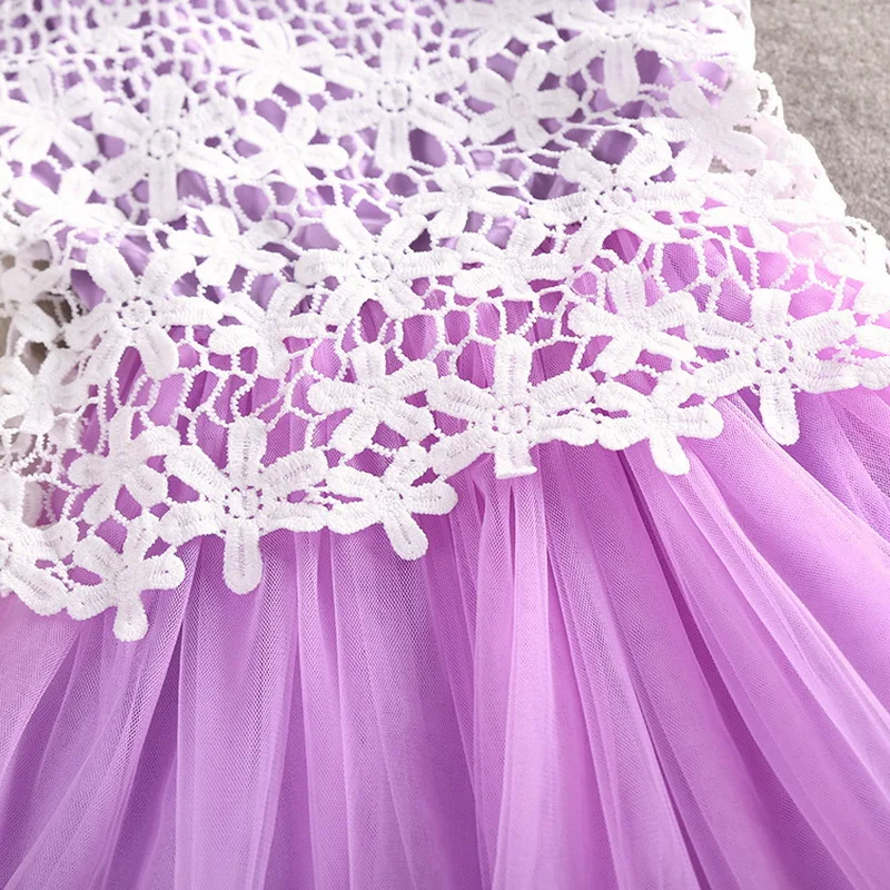 Кружевное Повседневное платье для девочек Летнее Детское принцессы элегантное
