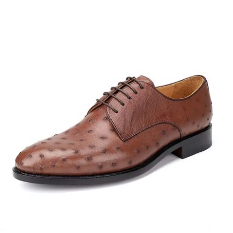 Новая мужская обувь из страусиной кожи SL высококачественные деловые кожаные