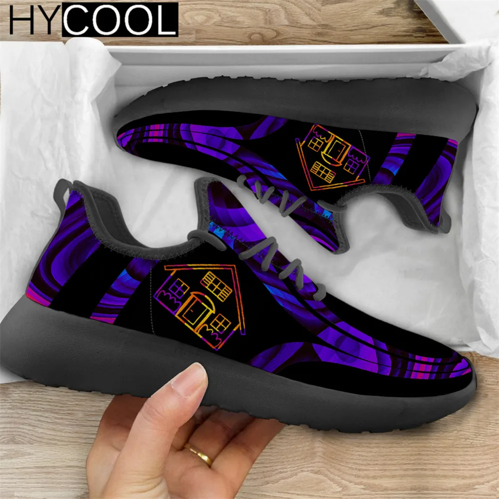

HYCOOL Hot Style Unisex Sports Shoes Estate Agent Pattern 3D Print Mesh Knit Lace Up Comfort Running Sneakers Zapatillas Mujer
