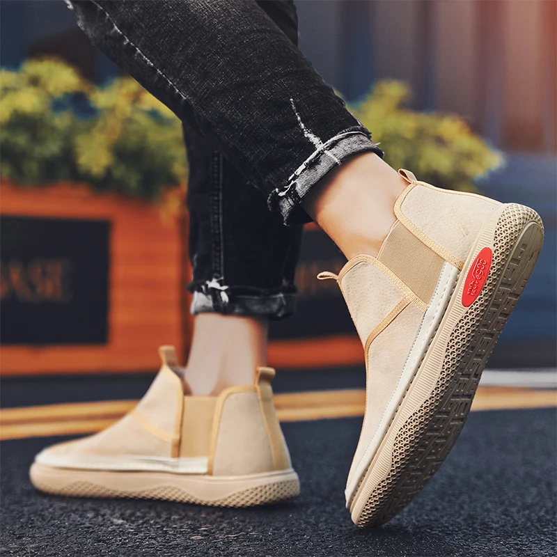 2021 Мужская обувь Замшевые ботильоны Челси Винтажная туристическая Уличная