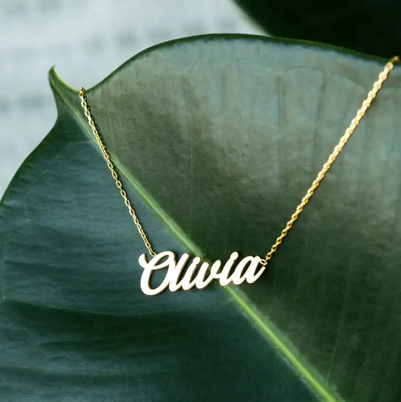 

18K Gold Plated Name Necklace Personalized Name Necklace Dainty Name Necklace Custom Name Necklace Mothers Gift Gold Necklace
