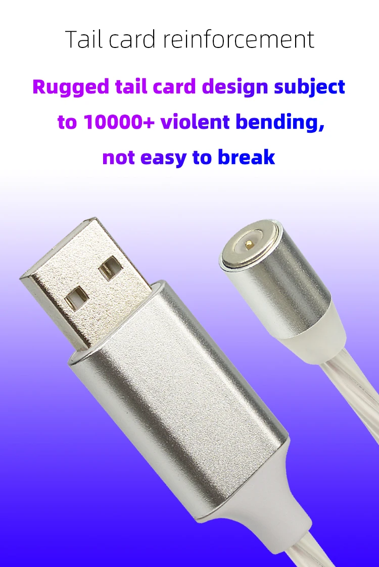 CHAURE 1 м usb кабель для зарядки с магнитным креплением течет светильник для быстрой зарядки на борту самолета type c micro usb 8-pin Магнитный кабель для Xiaomi huawei Зарядное устройство