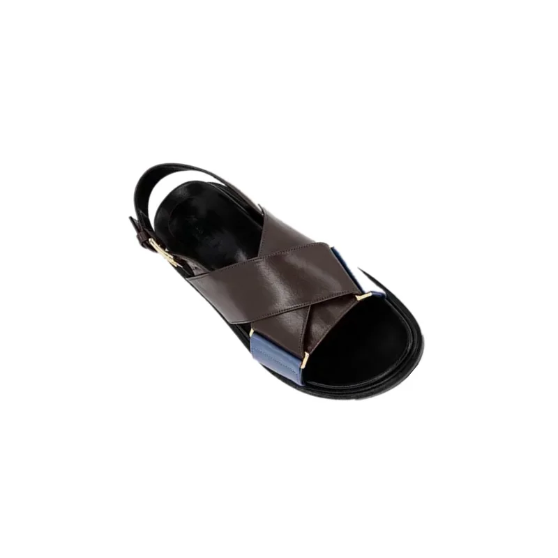 

Internet Celebrity Sandals Female Ins2021 Summer New Student Flat Platform Cross Roman Shoes Open Toe Shoes