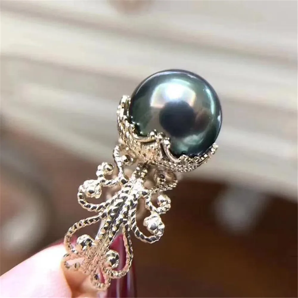 

Classic Rings Resizable Design Rings Base 925 Silver Pearl Rings Settings Women DIY Pearl Rings Accessory No Pearl