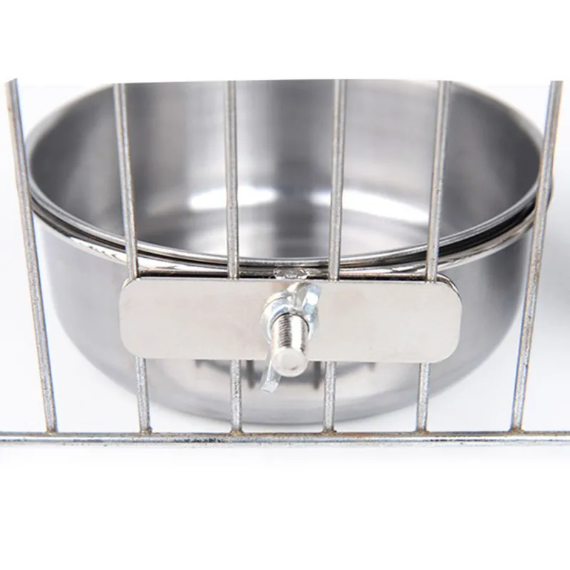 Pet Hanging Cage For Parrot Bird Anti-turnover Stainless Steel Food Bowl Drinking Bowl Large New Food Container Cage Accessories