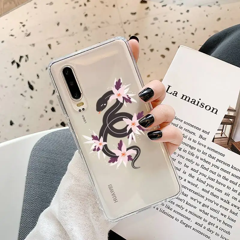 

Hand Snake Phone Case Transparent for Samsung A71 S9 10 20 HUAWEI p30 40 honor 10i 8x xiaomi note 8 Pro 10t 11