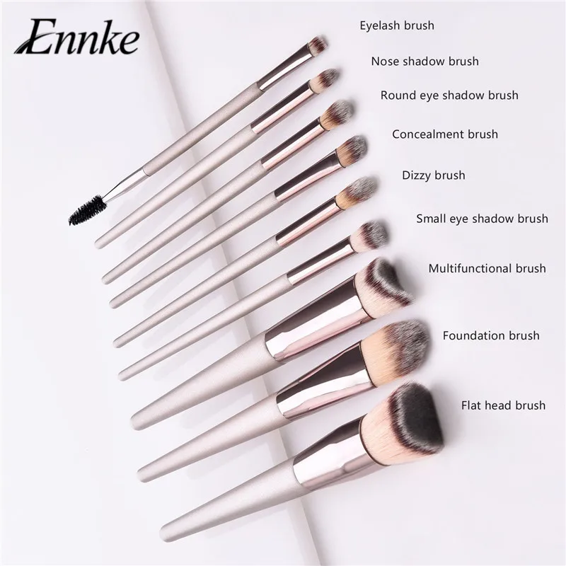 

Набор кистей для макияжа ENNKE, 9 шт., косметические кисти для основы, пудры и румян, косметические ручки из волокна, инструмент для макияжа