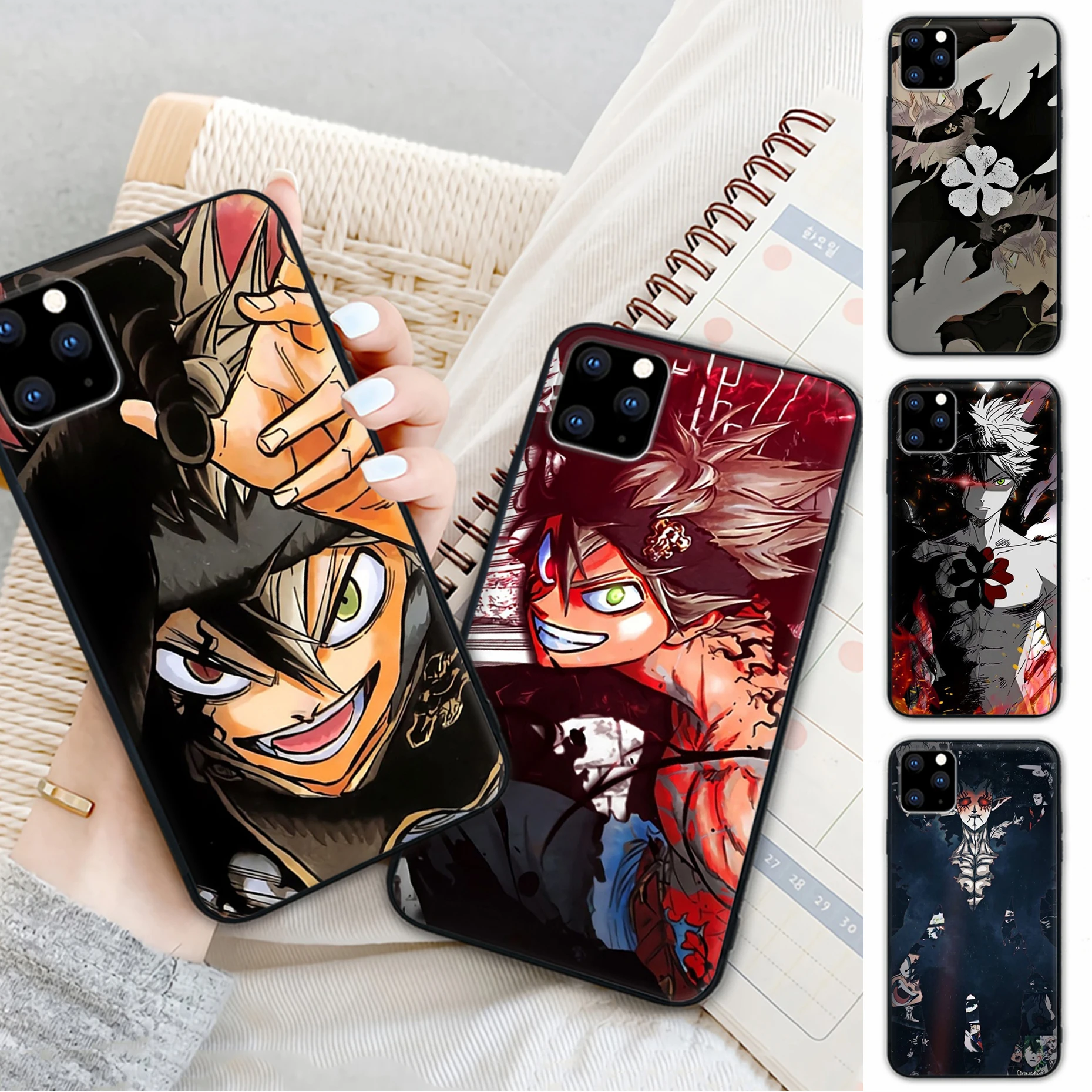 

Vintage Black Clover Anime Telephone Case For Xiaomi Redmi 4X 5 Plus 6 6A 7 7A 8 8A 9 Note 4 8 T 9 Pro Max Cover