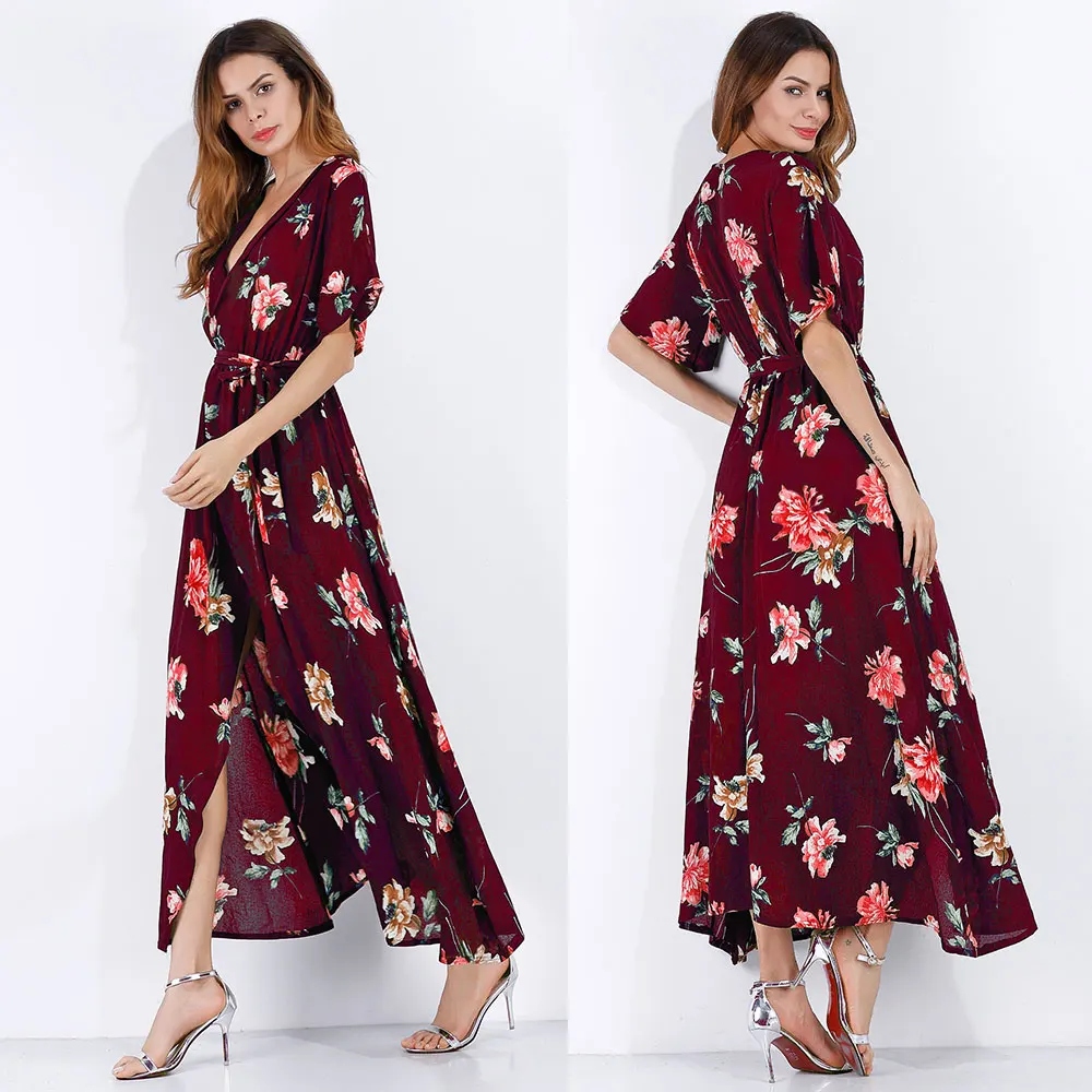 Женское винтажное платье с коротким рукавом и цветочным принтом|Женские платья| |