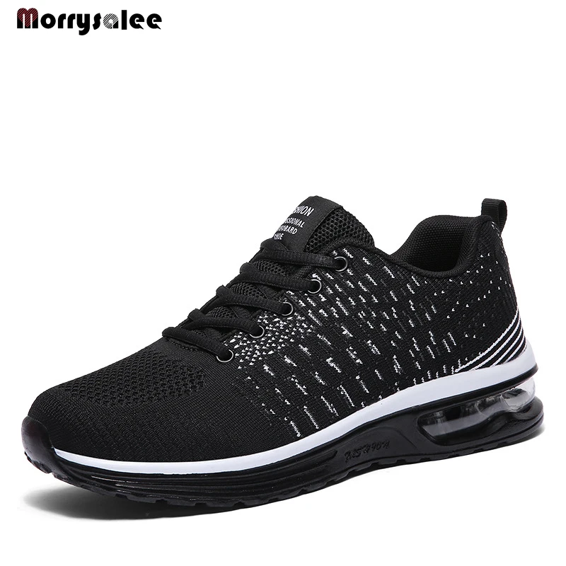 Sports Leisure Large Size Mesh Casual Shoes Lacing Men's Shoes Breathable Shoes Sports Flying Knitting Running Men's Sneakers