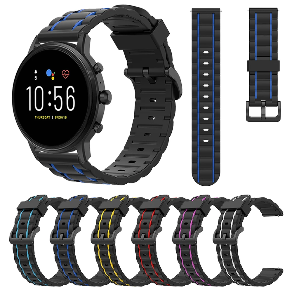 

Ремешок на запястье для Fossil Gen 5 Carlyle HR/Julianna/Garrett, ремешок для смарт-часов Fossil, мужской спортивный силиконовый браслет